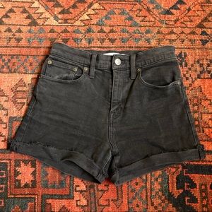 Madewell High-Rise Black Denim Shorts Size 24